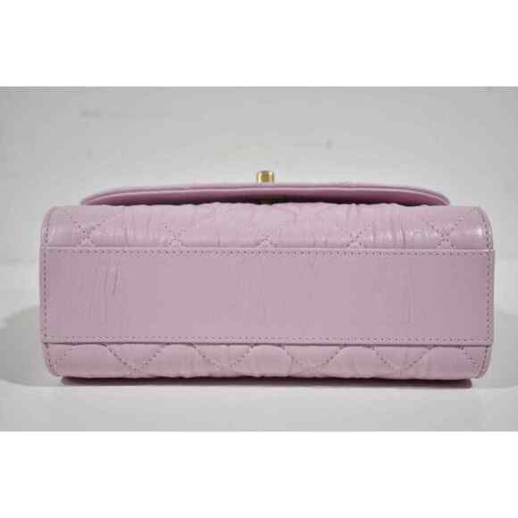 Chanel 21S CC Links Pink Mini Flap Top Handle Gold Chain Quilted Crossbody Bag - Picture 12 of 12